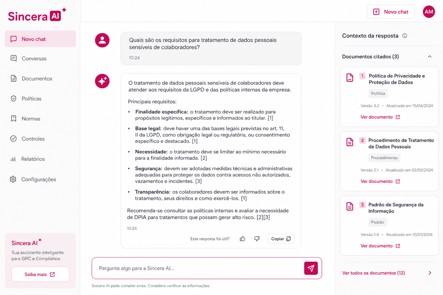 Dina respondendo dúvidas de compliance